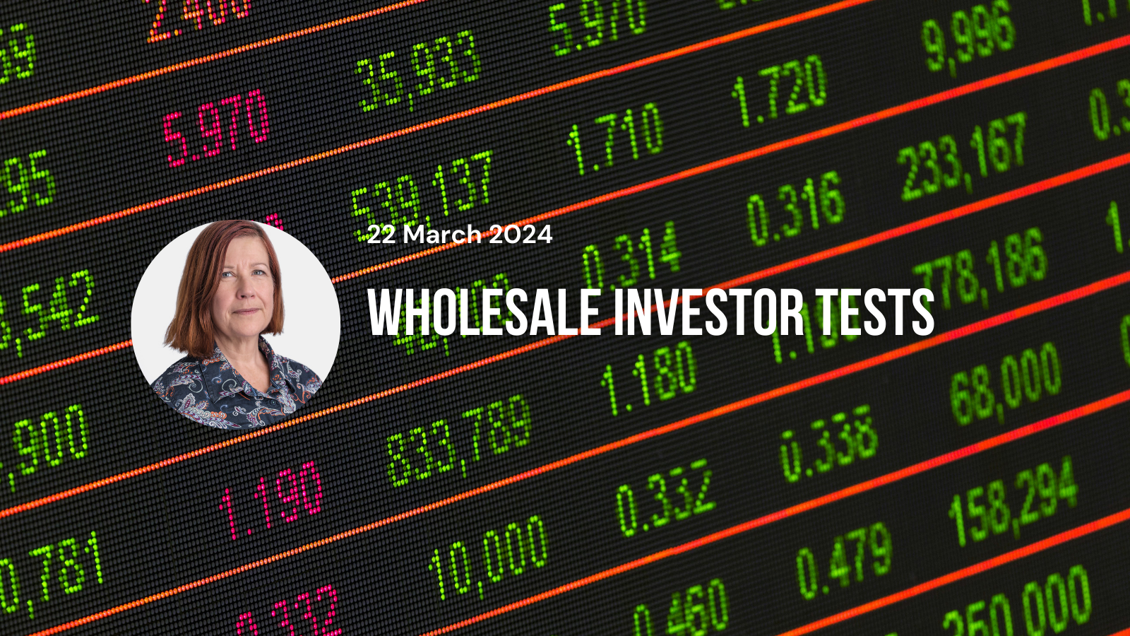 wholesale investor tests